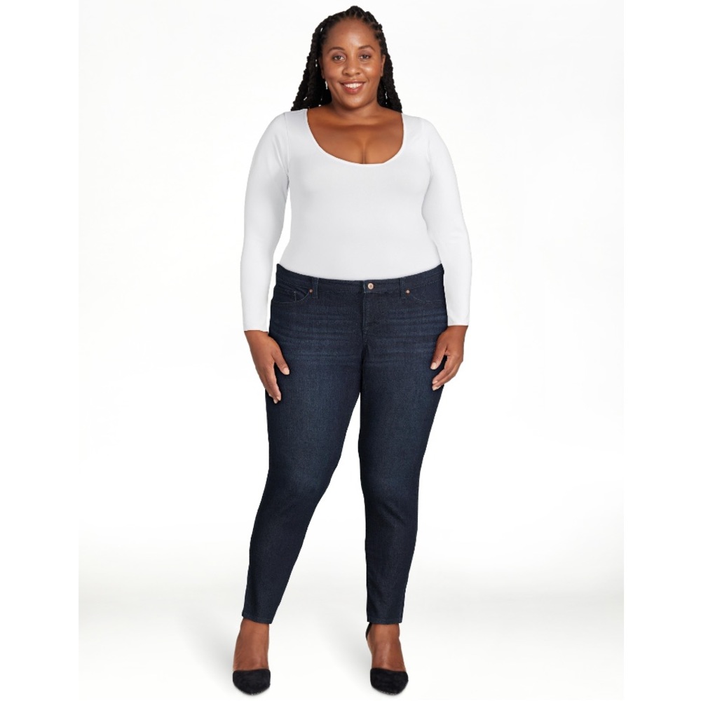 🆕Sofia Vergara Womens Plus 18 Sofia Skinny Ankle Mid/High-Rise Dark Denim Jeans